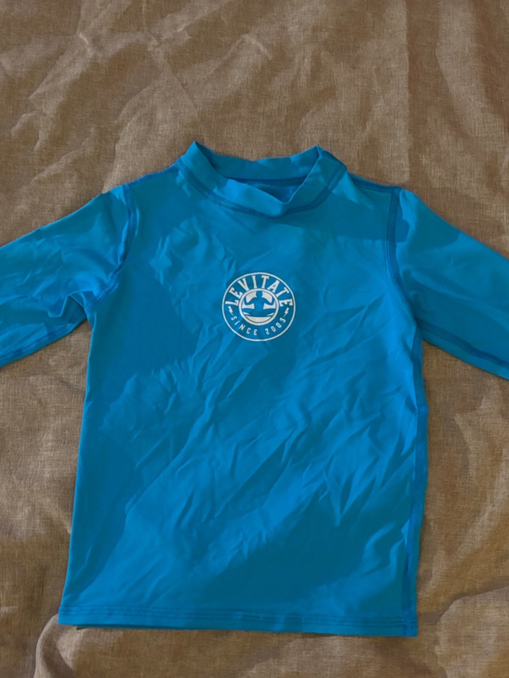 Kids Long-Sleeve Swim Shirt in Teal Blue